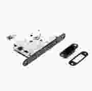 Intersteel magneet woningbouw badkamer/toilet slot 63/8mm met zwarte voorplaat 20X175 mm, inclusief sluitkom