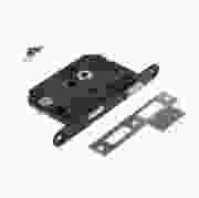 Intersteel Woningbouw badkamer/toilet slot 63/8mm, voorplaat afgerond zwart gelakt, 20x175, doorn 50mm incl. sluitplaat