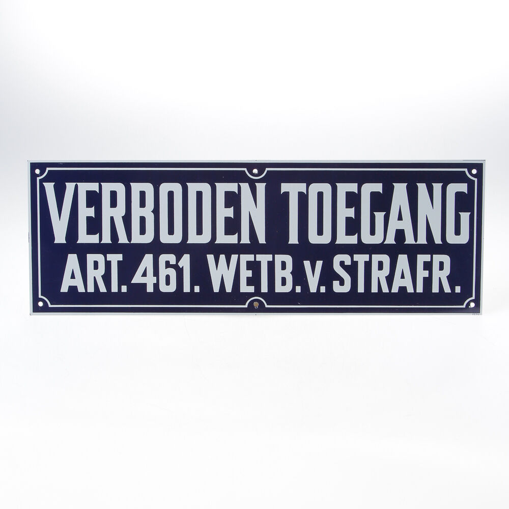 Bord metaal "verboden toegang art.nr." afbeelding