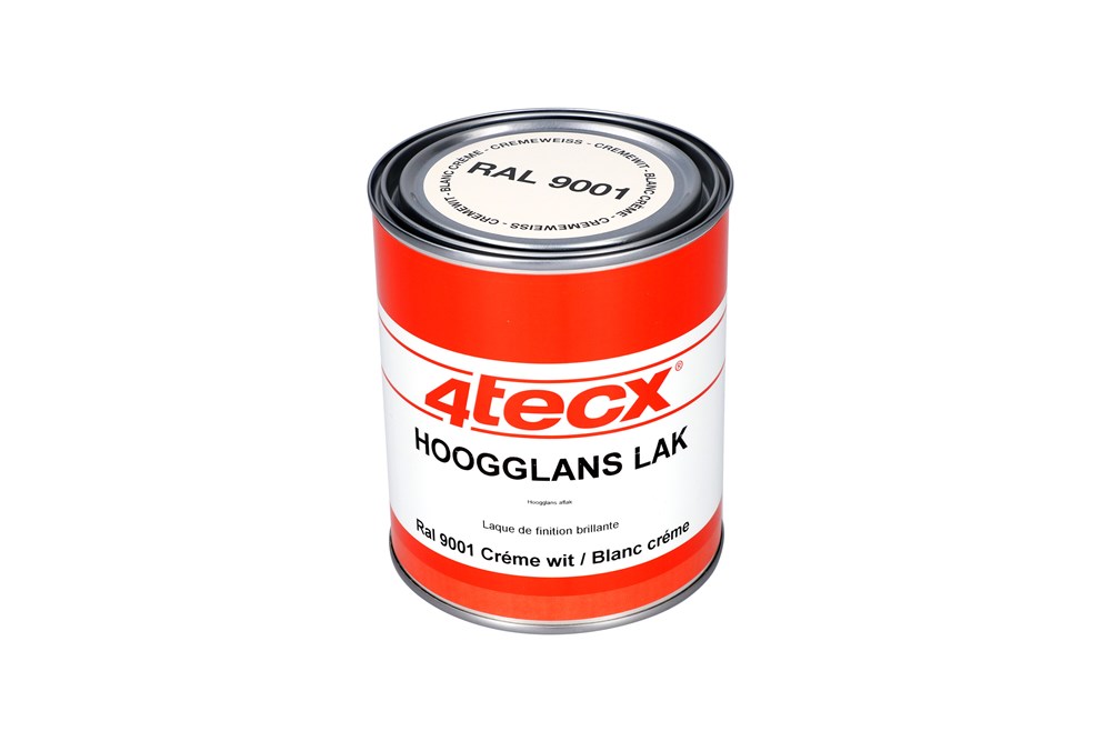 4tecx Hoogglans lak RAL 9001 crÃ¨me wit 0,75ltr