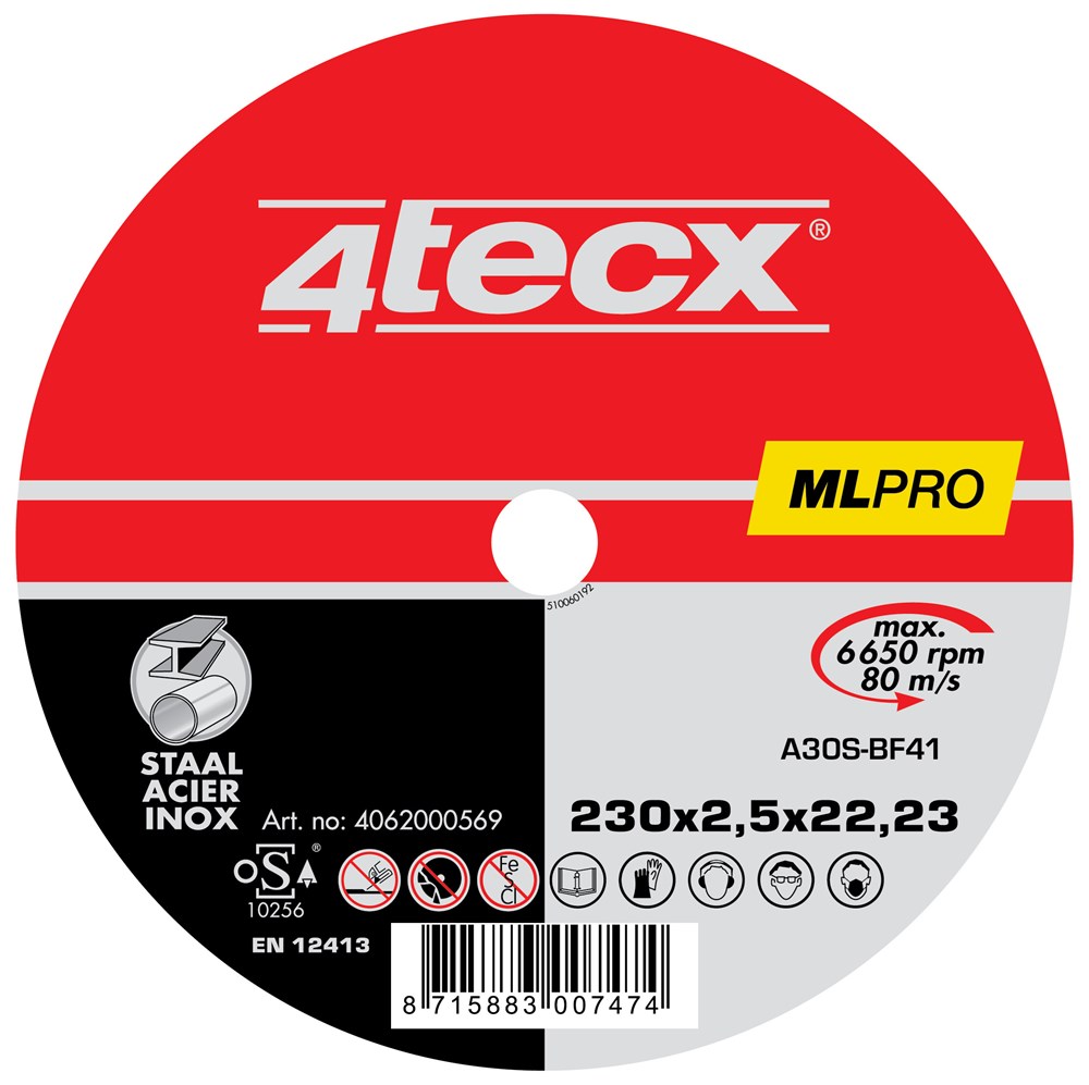 4tecx Doorslijpschijf Mega-Line A30S BF41 115 x 2,5 x 22,23mm