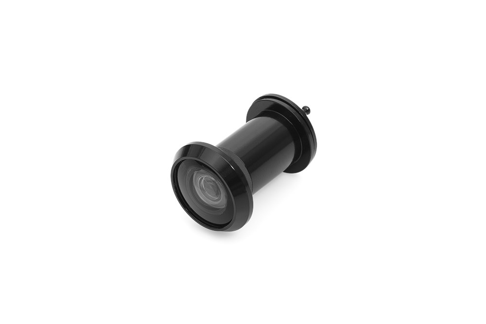 Deurspion / Big Eye / 200° / Ø 22 mm / deurdikte 35-60 mm / incl. afsluitklepje / krasvaste glazen lens / zwart