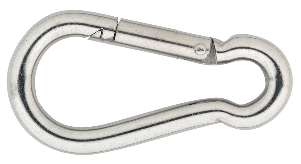 Karabijnhaak 050x05mm / RVS AISI 316 / 1 st. op kaart