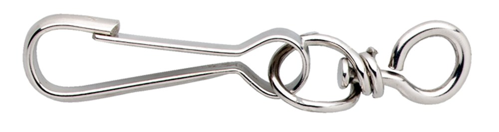Simplexhaak met wervel / DIN 5287 / 090 mm / vernikkeld