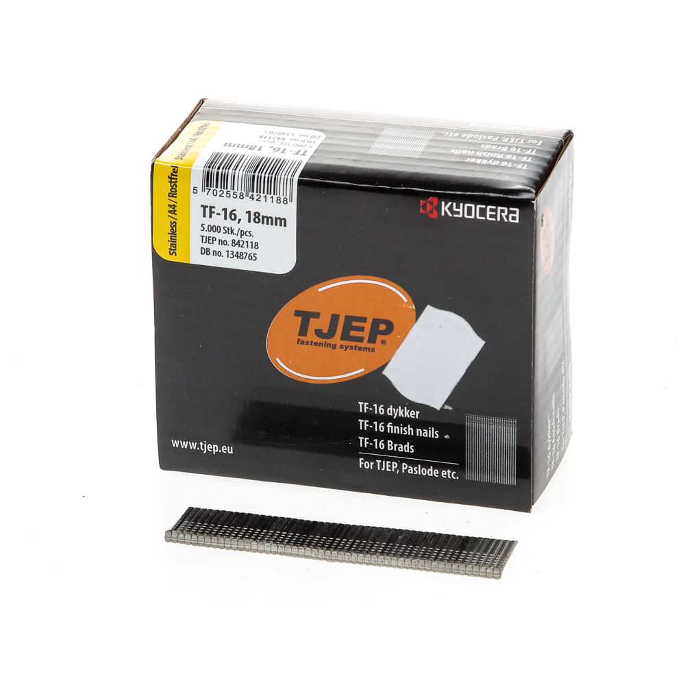 Brad 16G 1.6mm l= 18mm recht RVS (5000) afbeelding