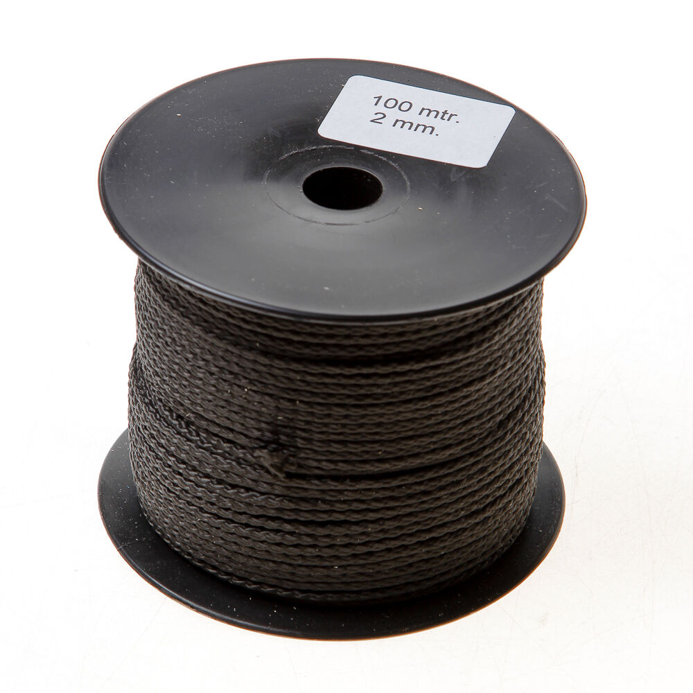Nylonkoord zwart gevlochten 2.0mm (100m) afbeelding