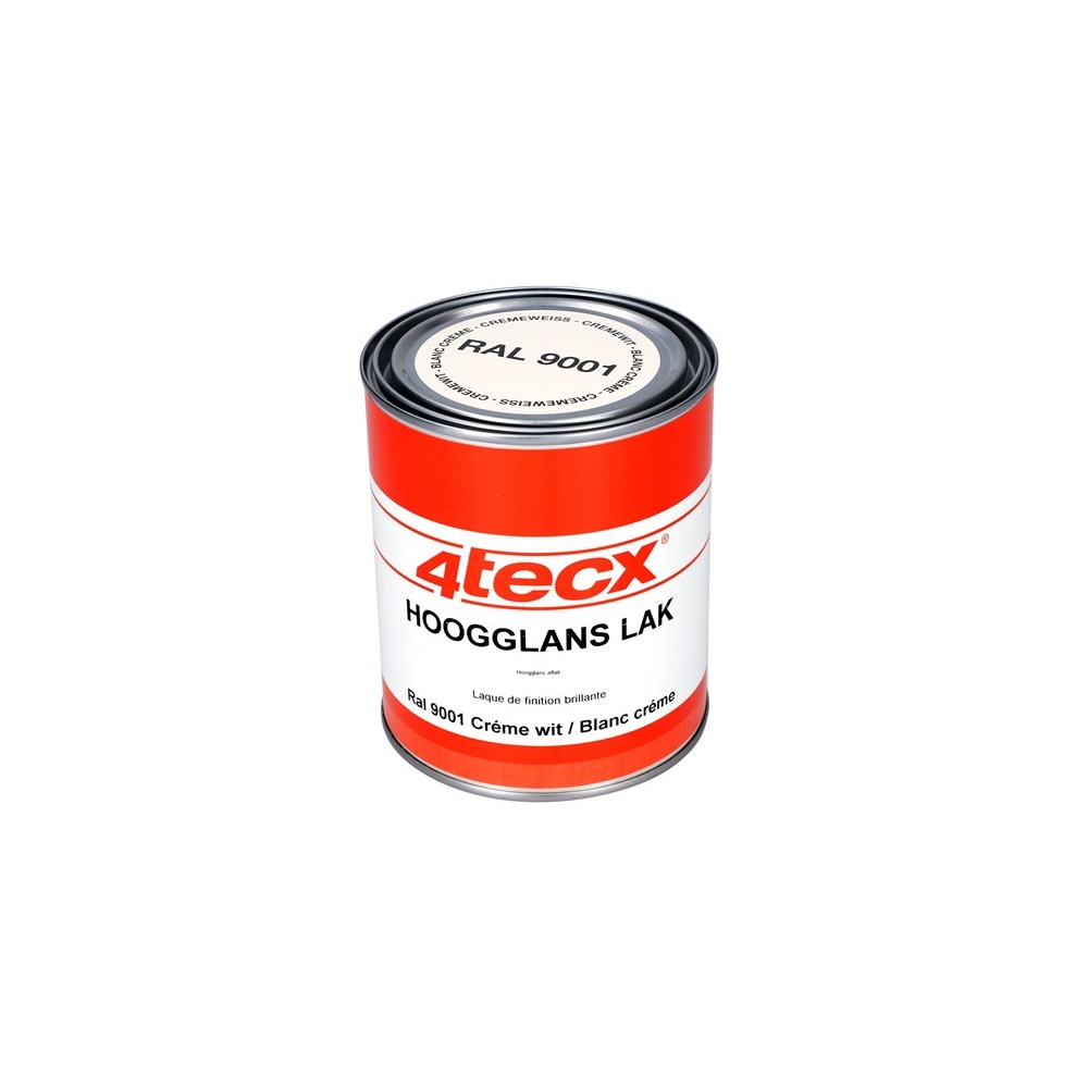 4tecx Hoogglans lak RAL 9001 crème wit 0,75ltr