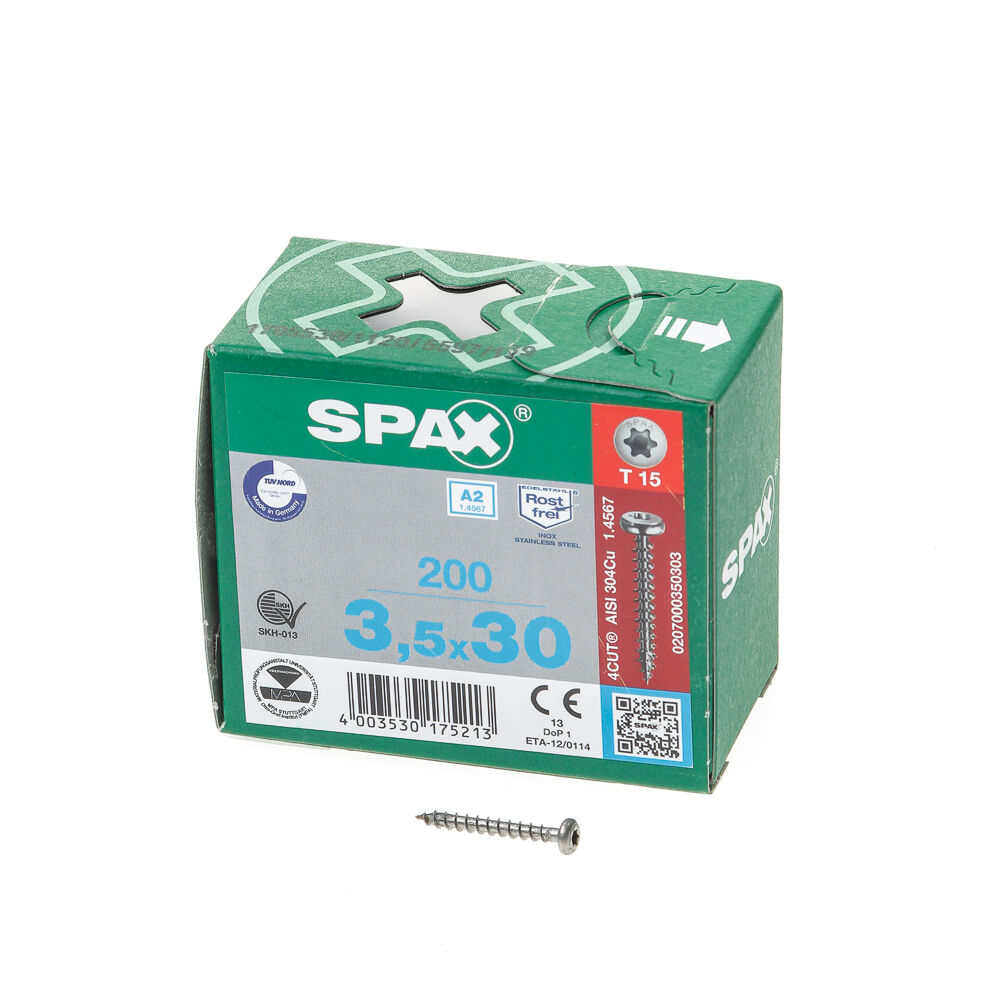 Spax bk t15 rvs 3,5x30(200) afbeelding