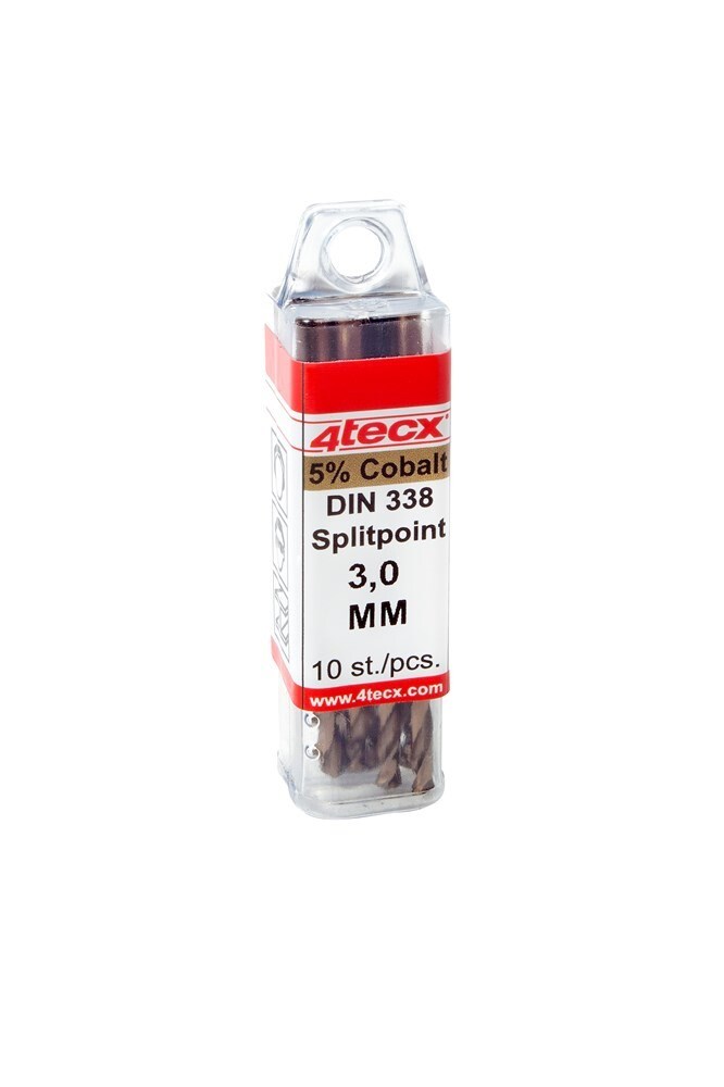 4tecx HSS-cobalt boren geslepen DIN 338 splitpoint 1,5mm