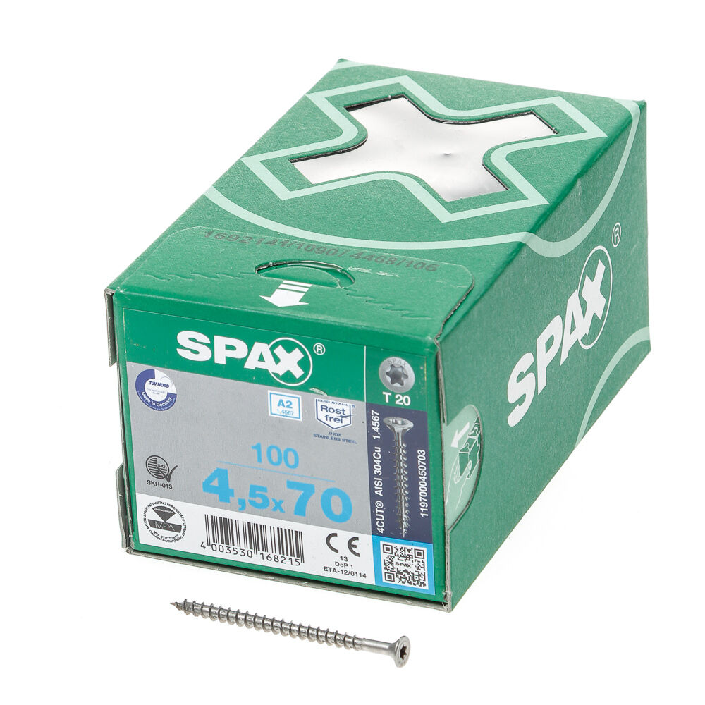 Spax pk t20 rvs vd 4,5x70(100) afbeelding