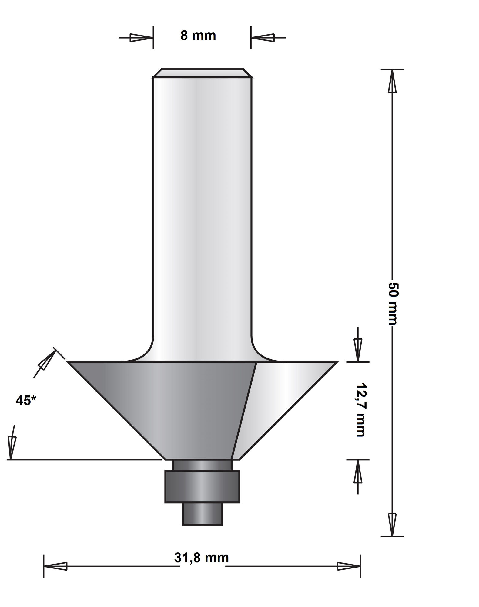 8 MM HOEKFREES MET ONDERLAGER 31.8X50X45 afbeelding
