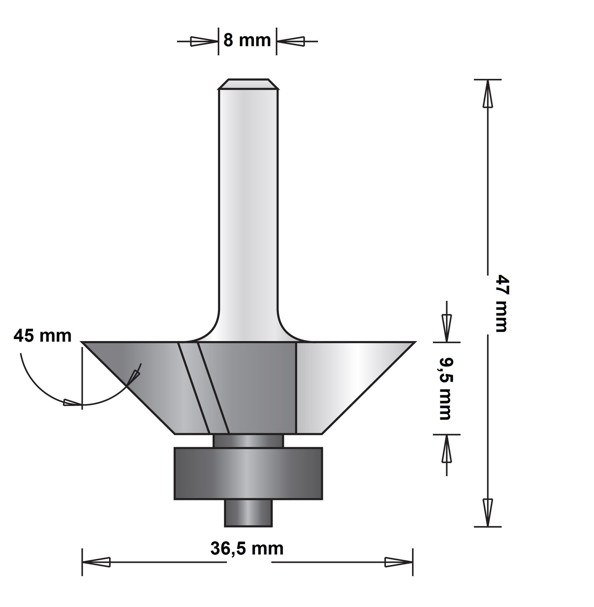 8 MM KANTENFREES 36.5X47X45 afbeelding
