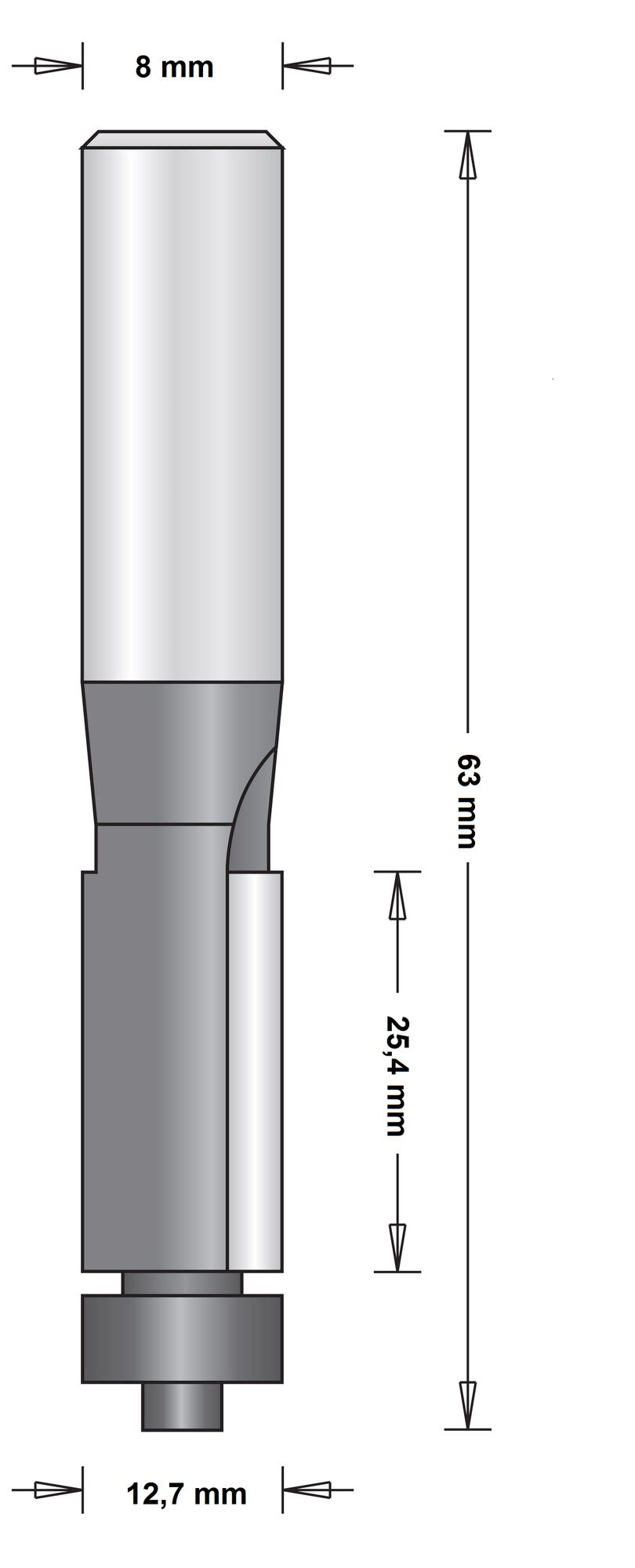 8 MM KANTENFREES MET ONDERLAGER 12.7X63 afbeelding