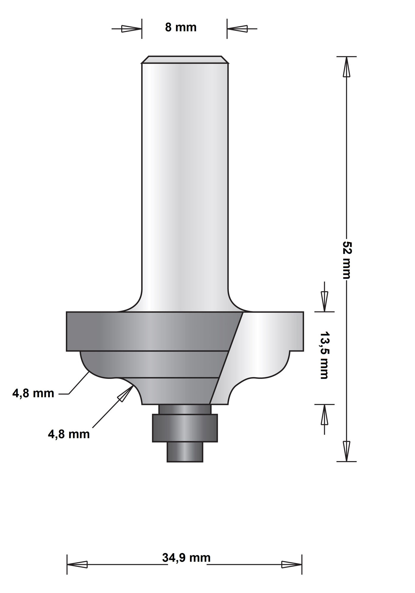 8 MM OGIEFFREES 31.8X50X45 afbeelding