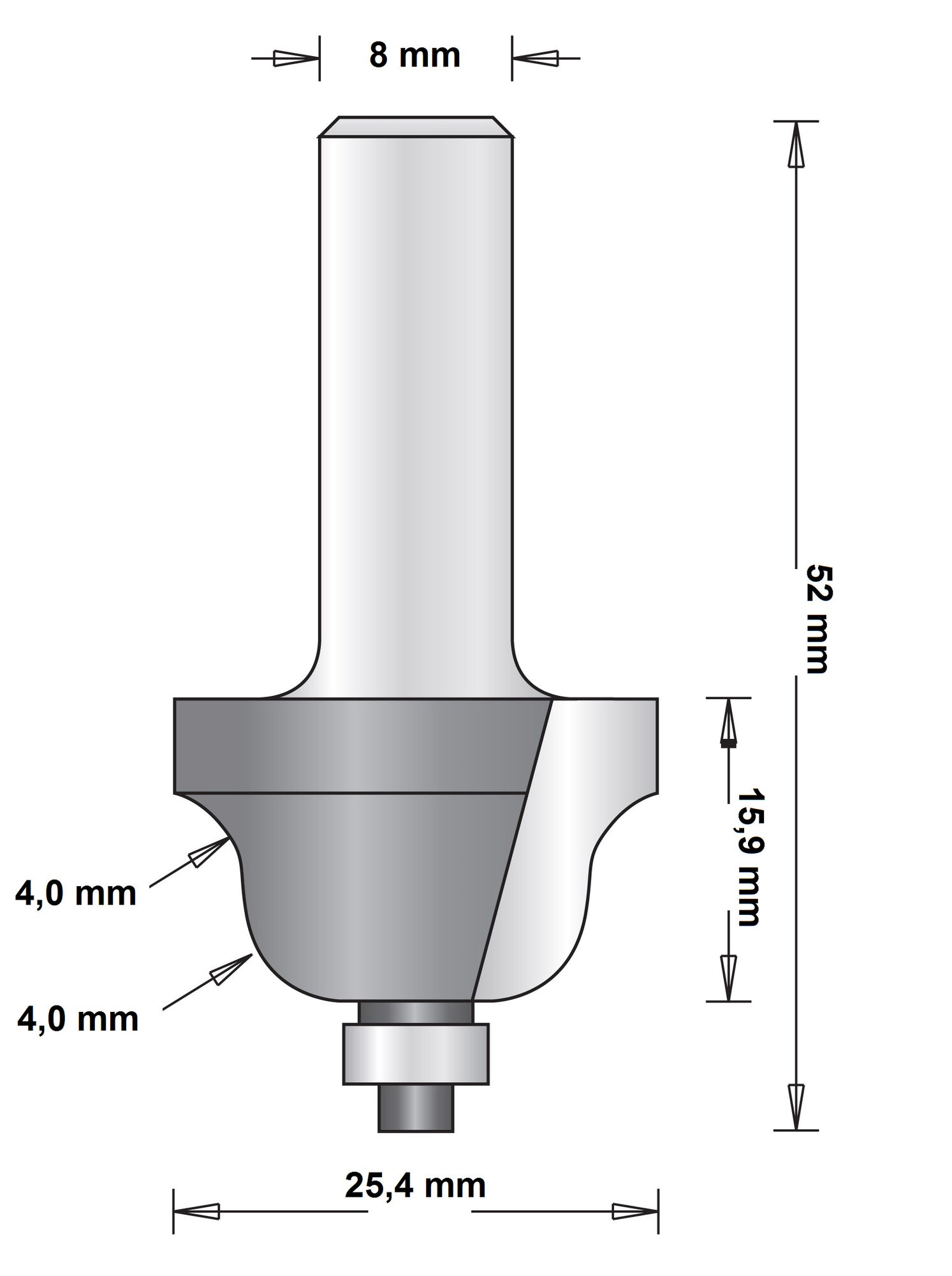 8 MM PROFIELFREES (ROMEINSE OGIEFFREES) MET O afbeelding