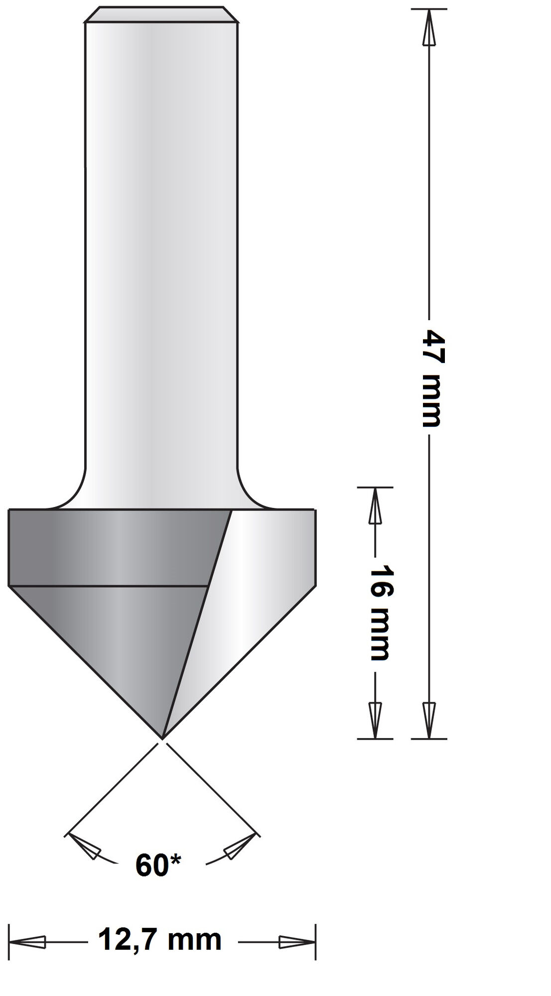 8 MM V-GROEFFREES12.7X47X60 afbeelding