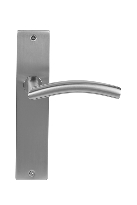 Deurklink Duo rvs basis op langschild