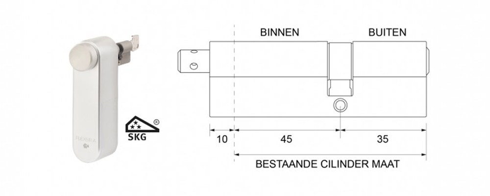 Maasland Flexeria motorcilinder incl. skg*** cilinder 45 35abus s6+
