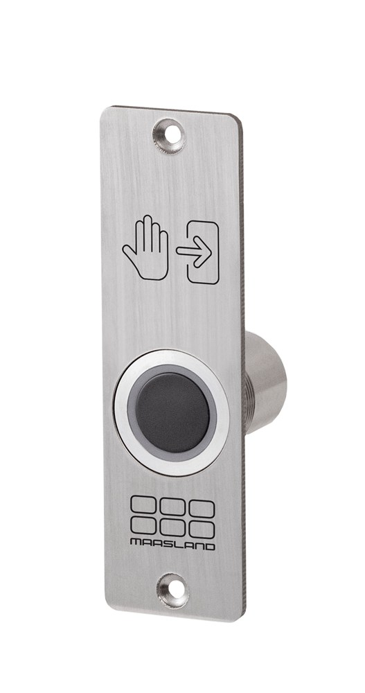 Infraroodschakelaar IP65, 22mm, 12/24VDC met smalle plaat en LED-ring rood/groen