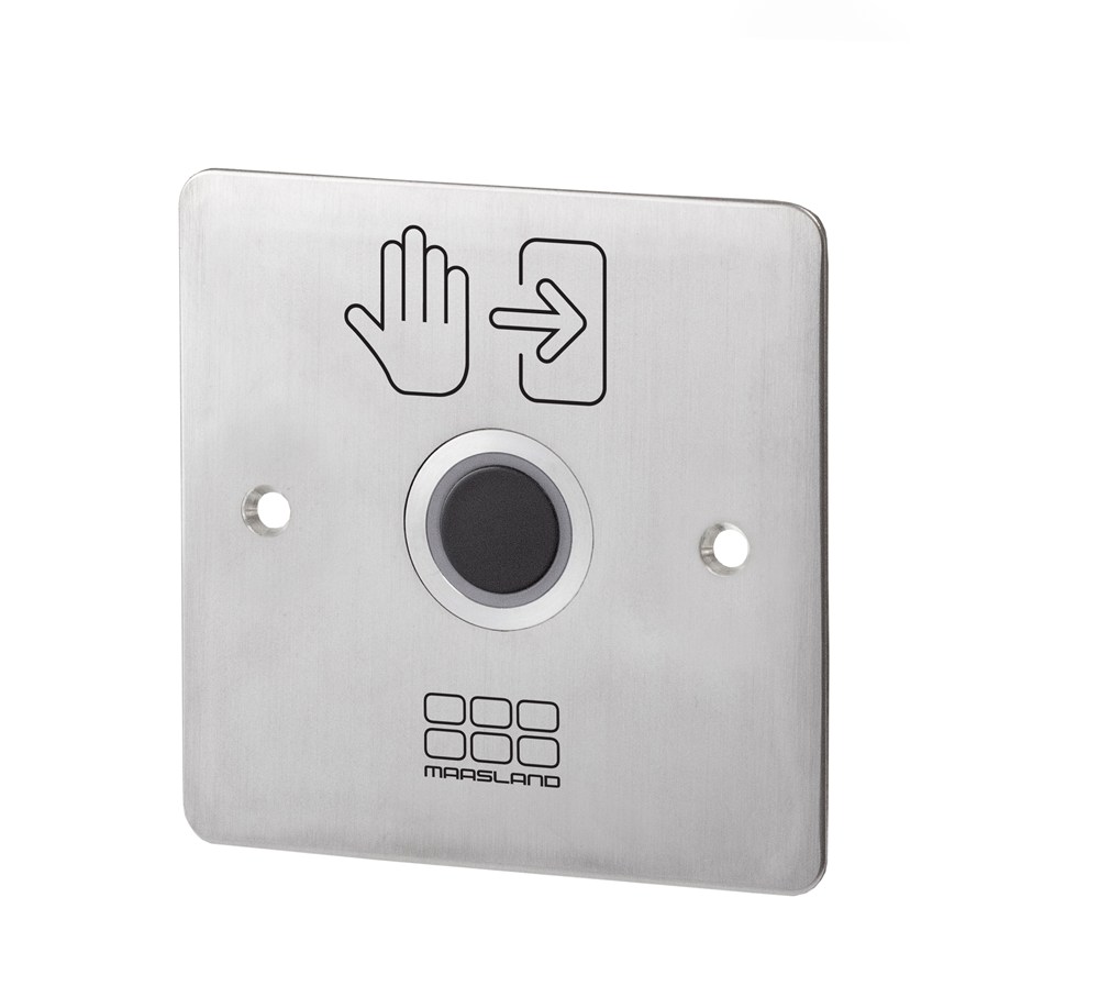 Infraroodschakelaar IP65, 22mm, 12/24VDC met vierkante plaat en LED-ring rood/groen