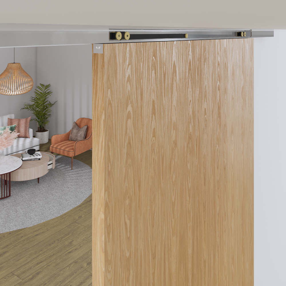 Xperta set 6m rail - alu - Plafond opbouw - Enkele deur - Dubbele softclose - opbouw