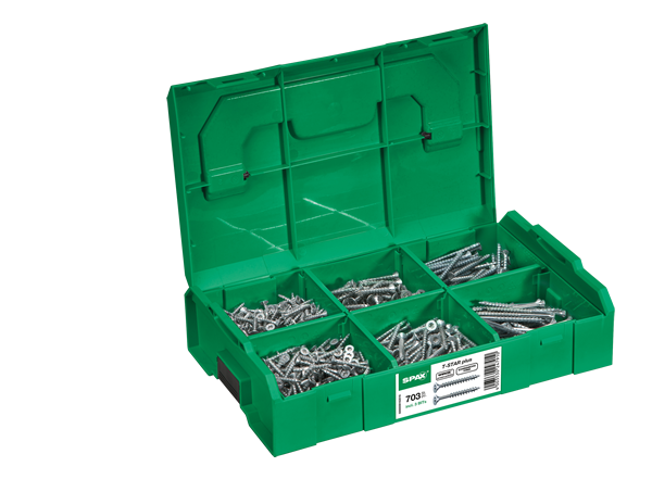 Spax schroeven montagekoffer - T-STAR plus - deeldraad (703-delig) afbeelding