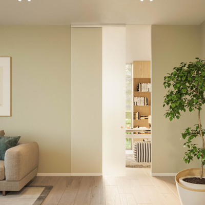 Xperta glas 3m - alu - Plafond inbouw - 1 deur - dubbel softclose - 10 mm glas