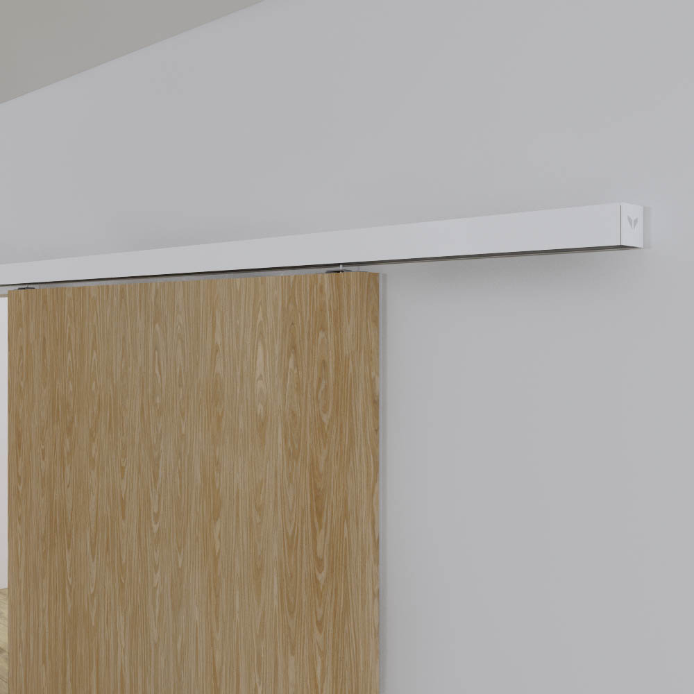 Xperta set 3m rail - Wit - wand z. vloerpl. - Enkele deur - Dubbele softclose - opbouw afbeelding