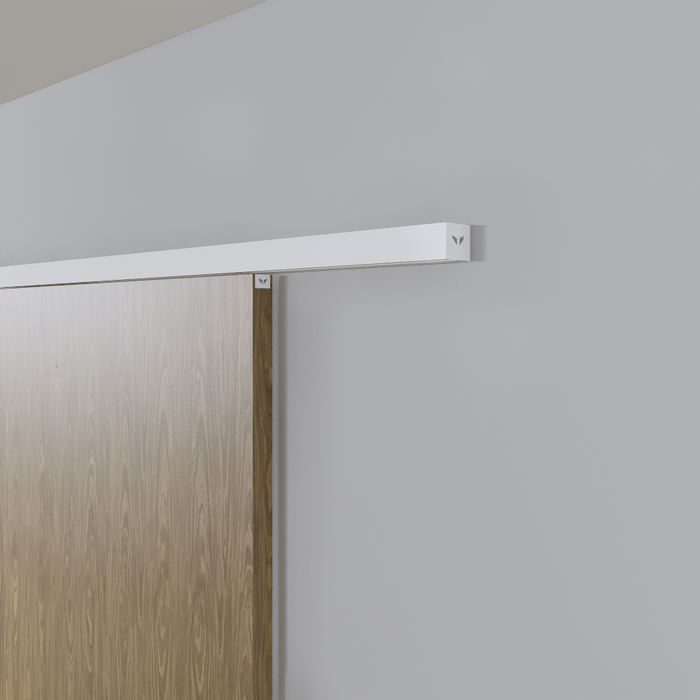 Xperta set 6m rail - Wit - vloerplint - Enkele deur - opbouw afbeelding